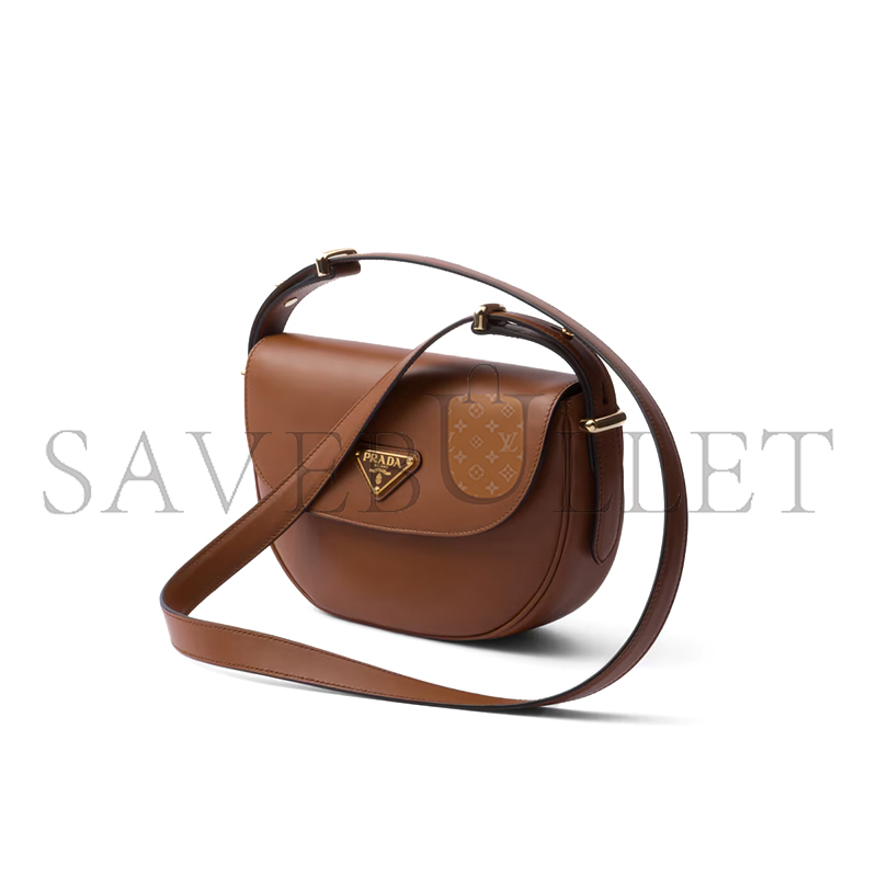 Pra*a arquÉ leather shoulder bag with flap 1bd365 (23*12*6cm)